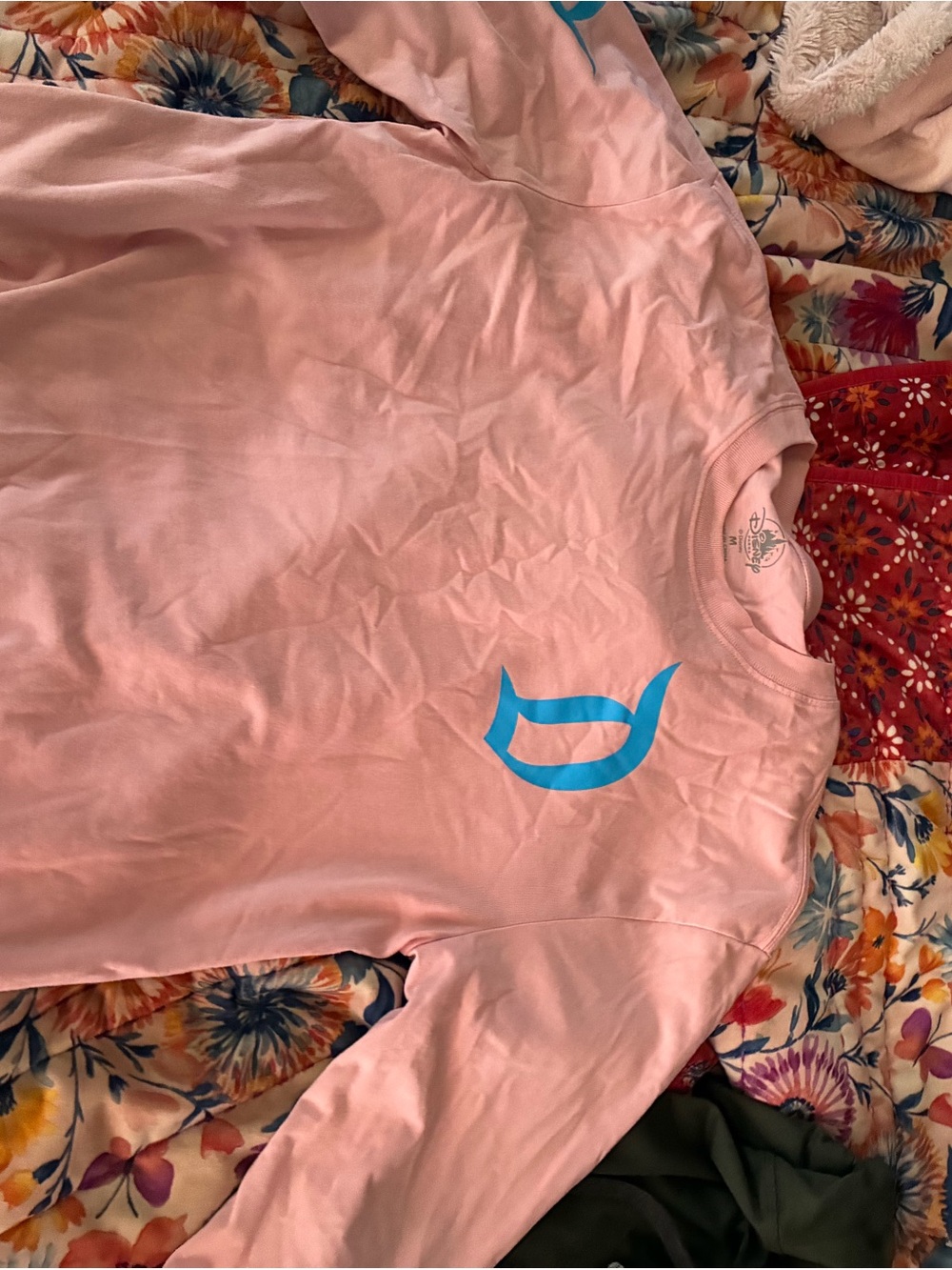 Women’s DISNEY Pink Long-Sleeve Graphic Tee with Blue Logo
